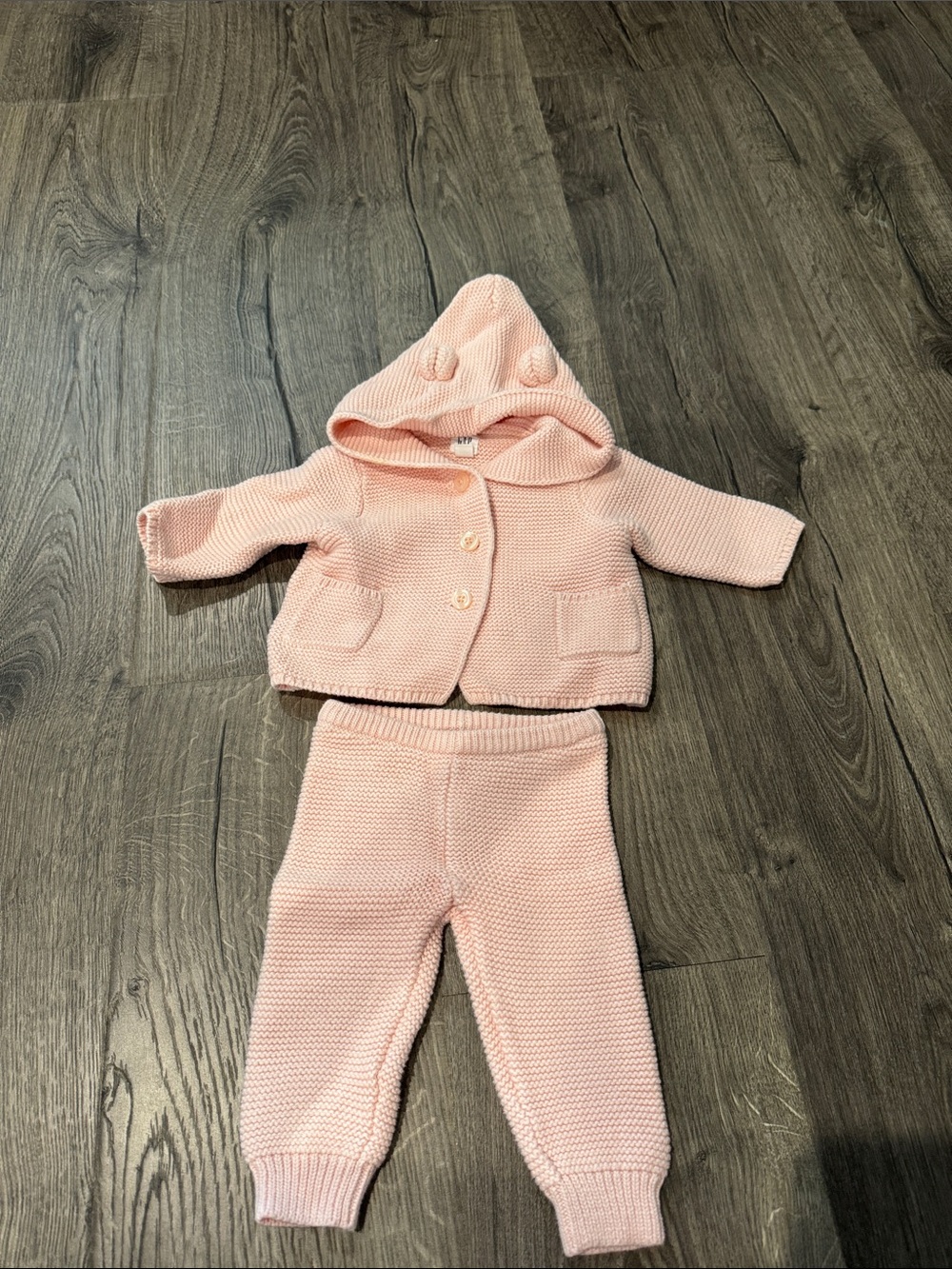 GAP Pink Knit Hooded Matching Set